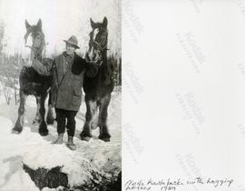 Matti Kantokoski with logging horses 1929