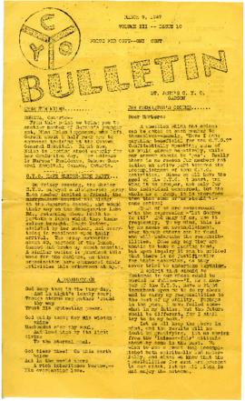 C.Y.O. Bulletin Volume III, Issue 10